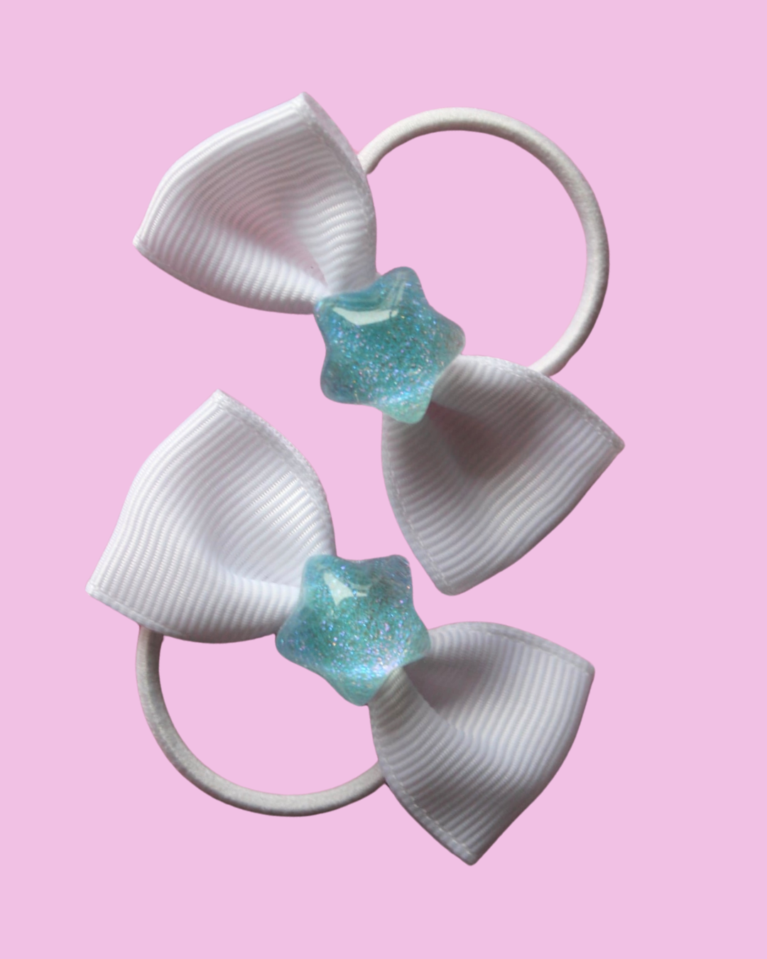 Star Struck Bow Hair Ties - Blue Topaz
