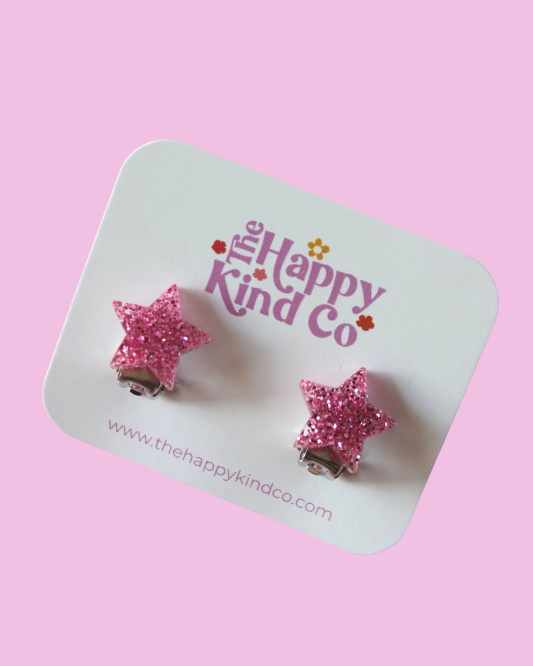 Glitter Star Clip-On Earrings
