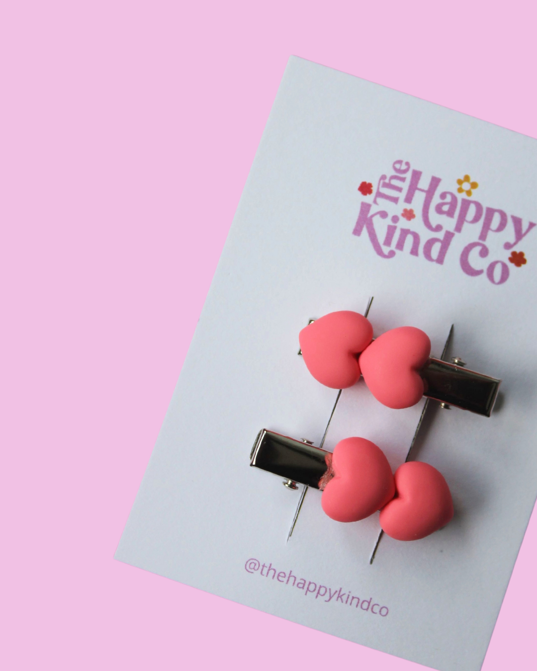 Heart Stopper Toddler Clips Coral