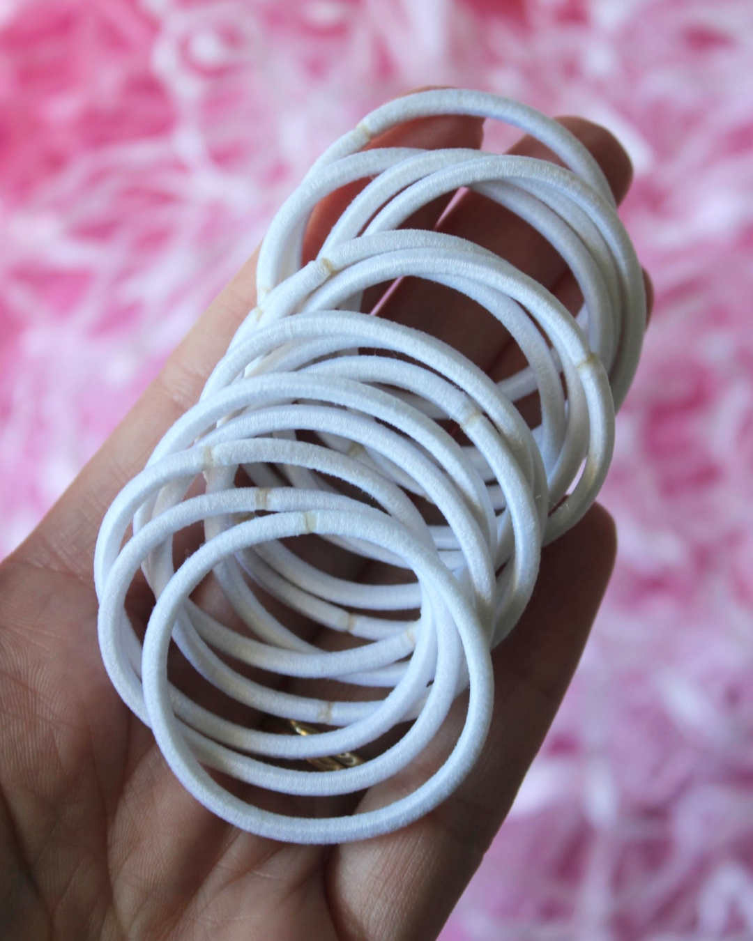 Thick Hair Ties 15 Pk - Snow