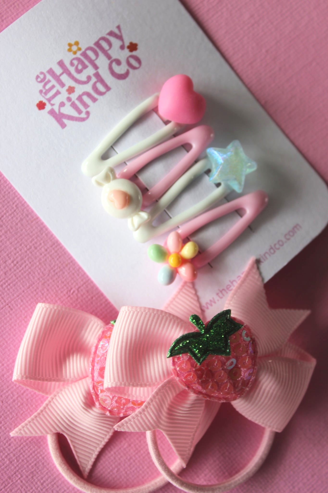 Sparkle Berry Bow Hair Ties