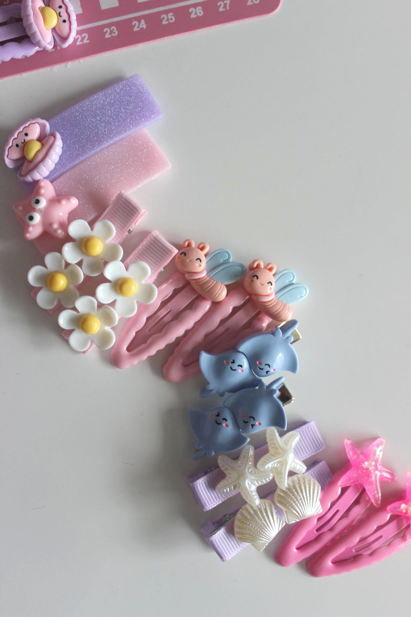 Candy Pink Starfish Clips