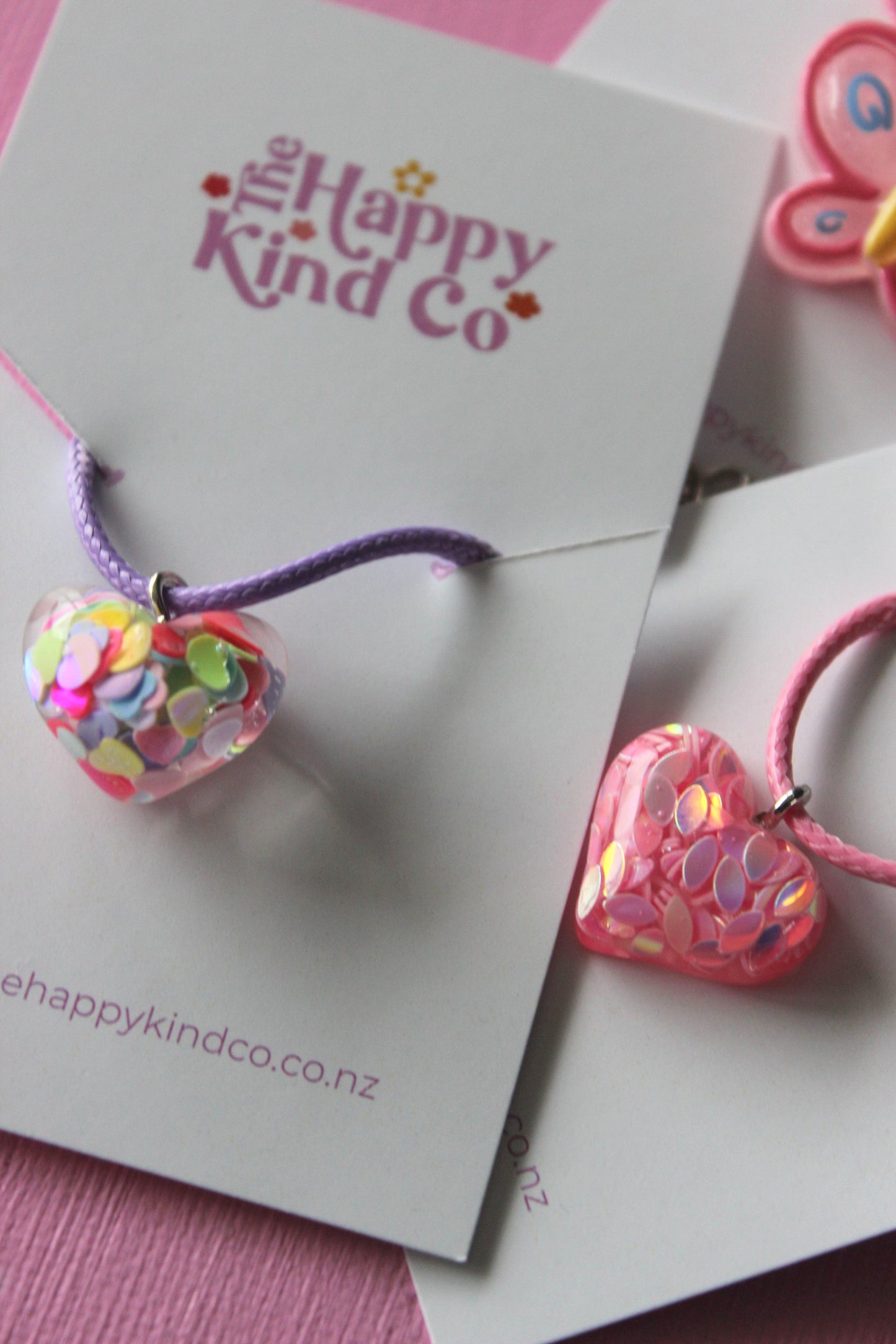 Confetti Heart Candy Cord Necklace