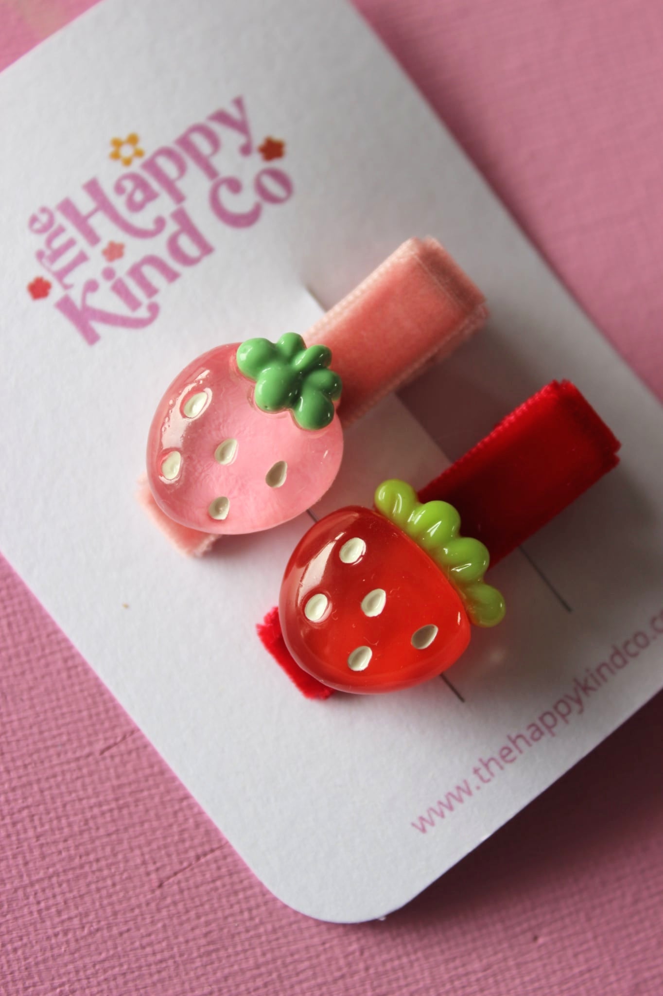 Juicy Berry Velvet Contrast Clips