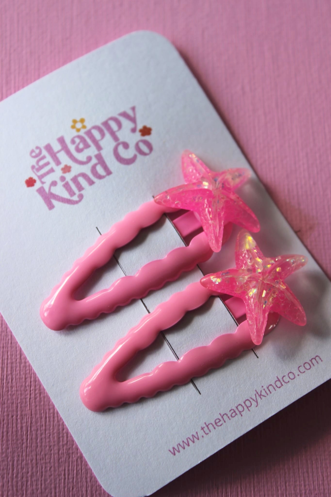 Candy Pink Starfish Clips