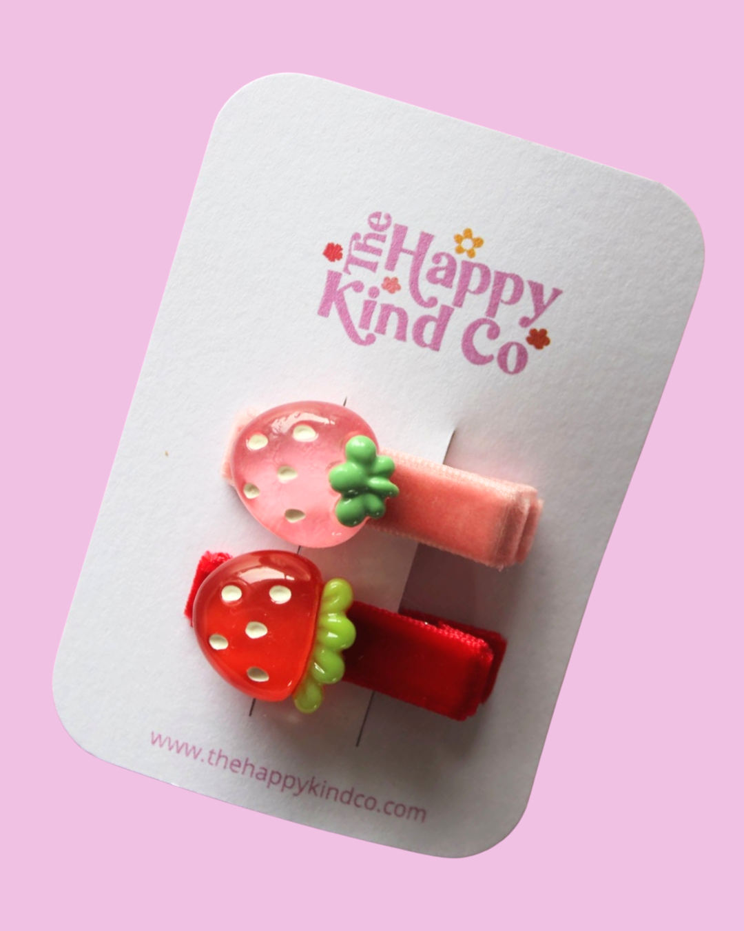 Juicy Berry Velvet Contrast Clips