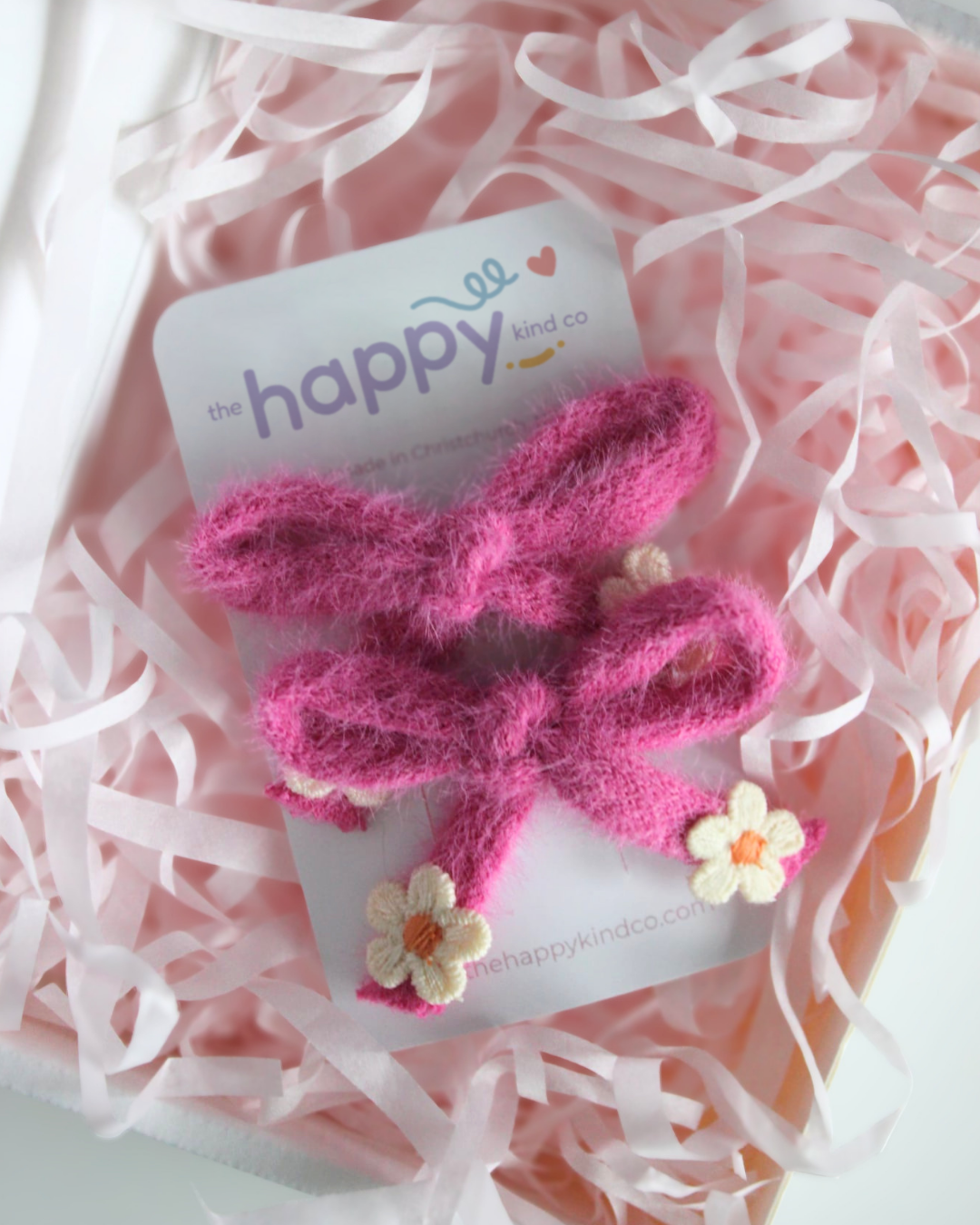 Magenta Daisy Snuggle Bow Clips