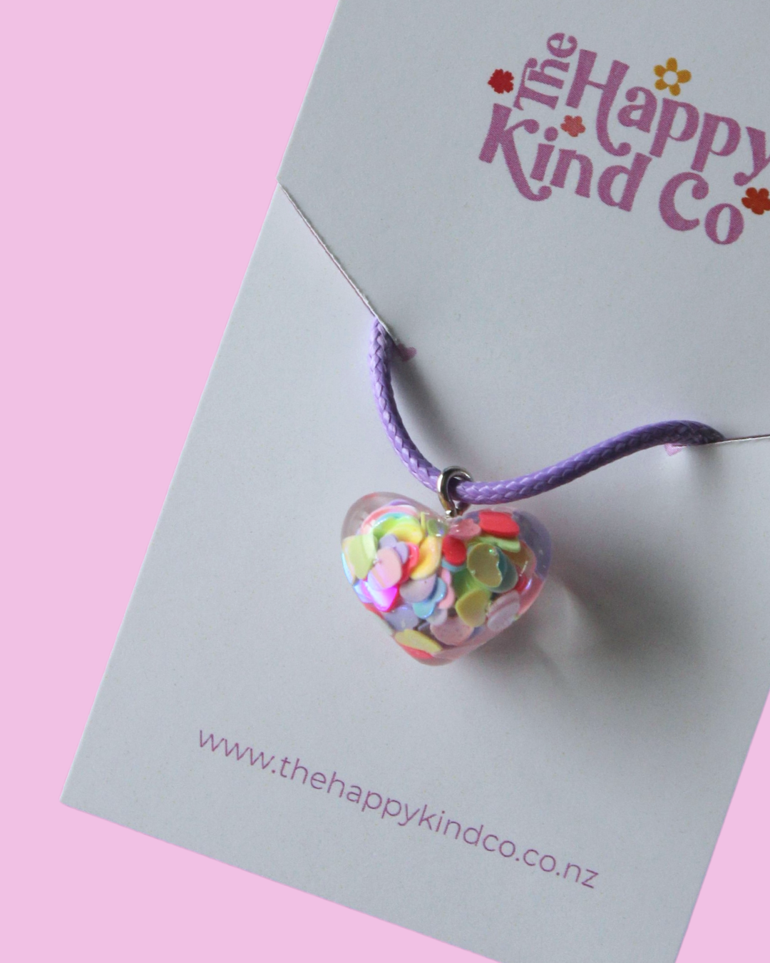 Confetti Heart Candy Cord Necklace