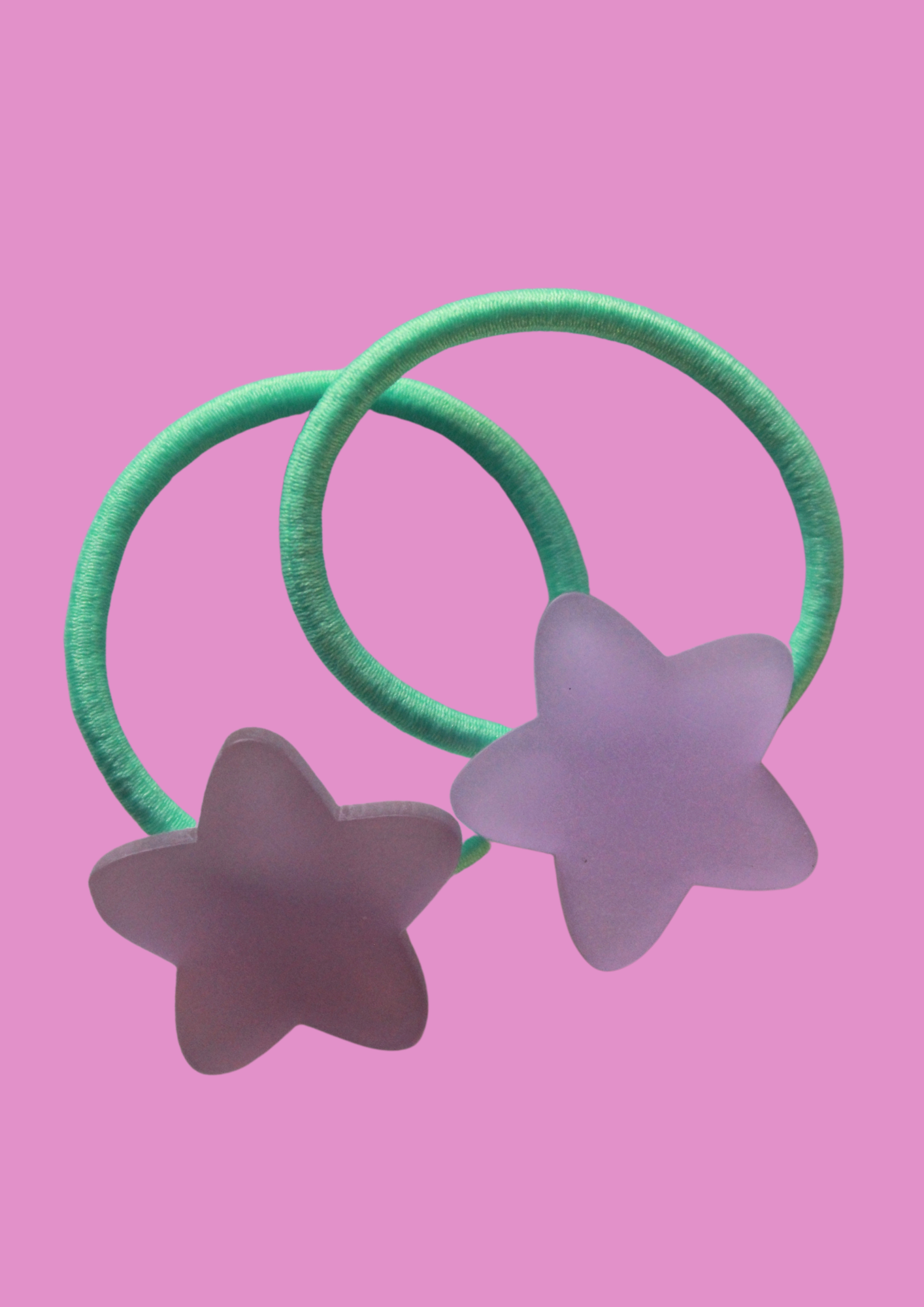 Starry Bobble Hairties Purple