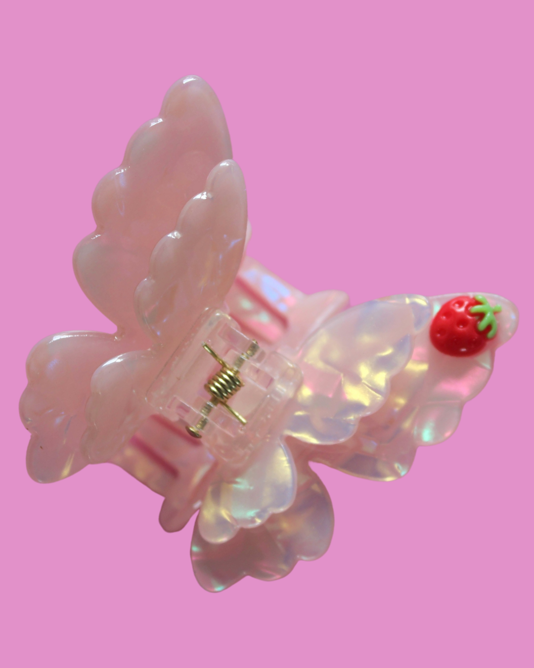 Pearly Summer Butterfly Claw Clip - Peach