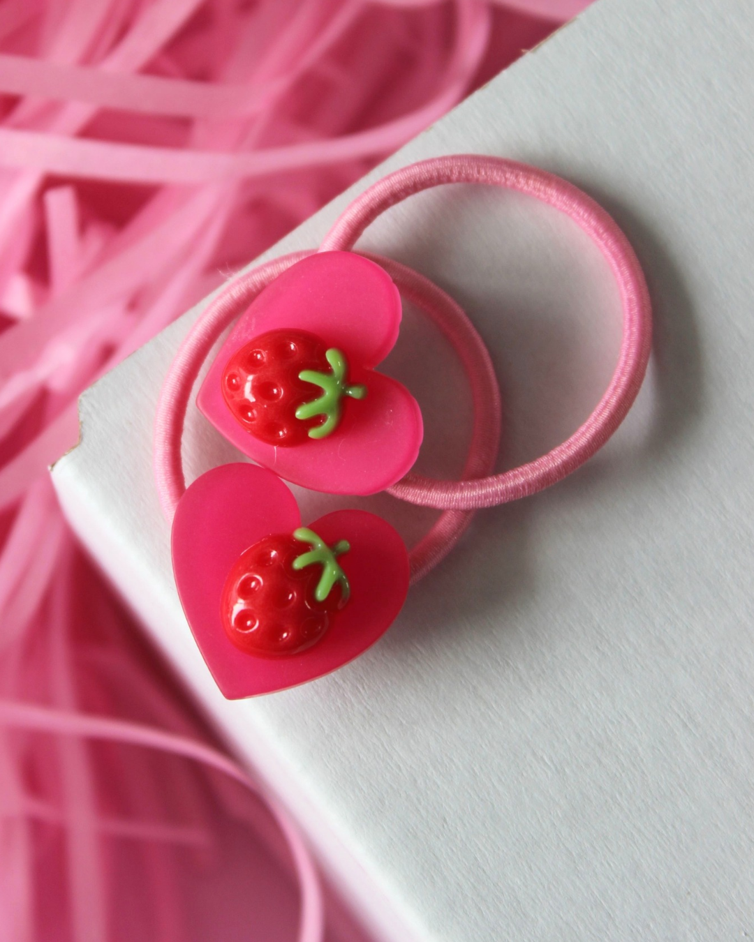 Berry Sweet Bobble Hair Ties - Pink