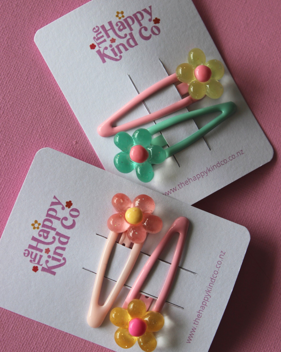 Mini Flower Pop Contrast Clips - Heat Wave