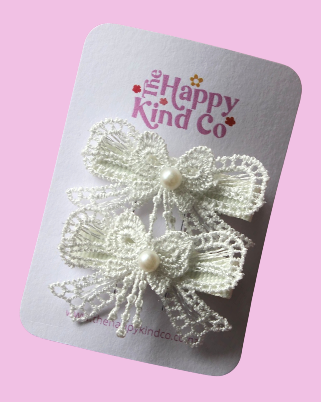 Lacey Pearl Bow Clips