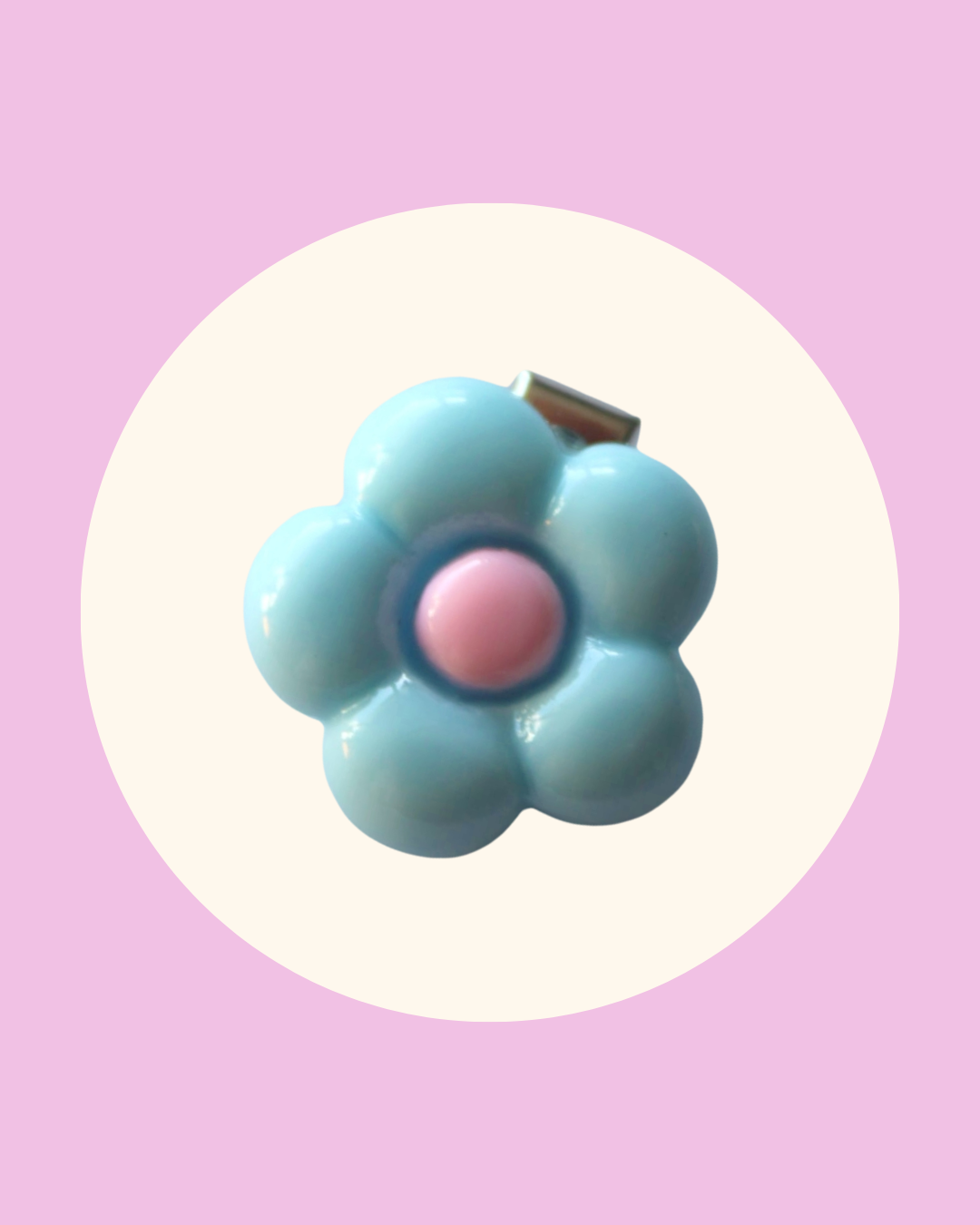 Powder Blue Flower Clip Pop