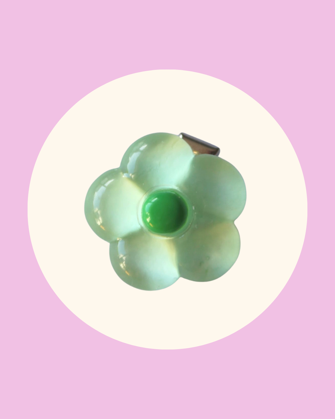 Lime Jelly Flower Clip Pop