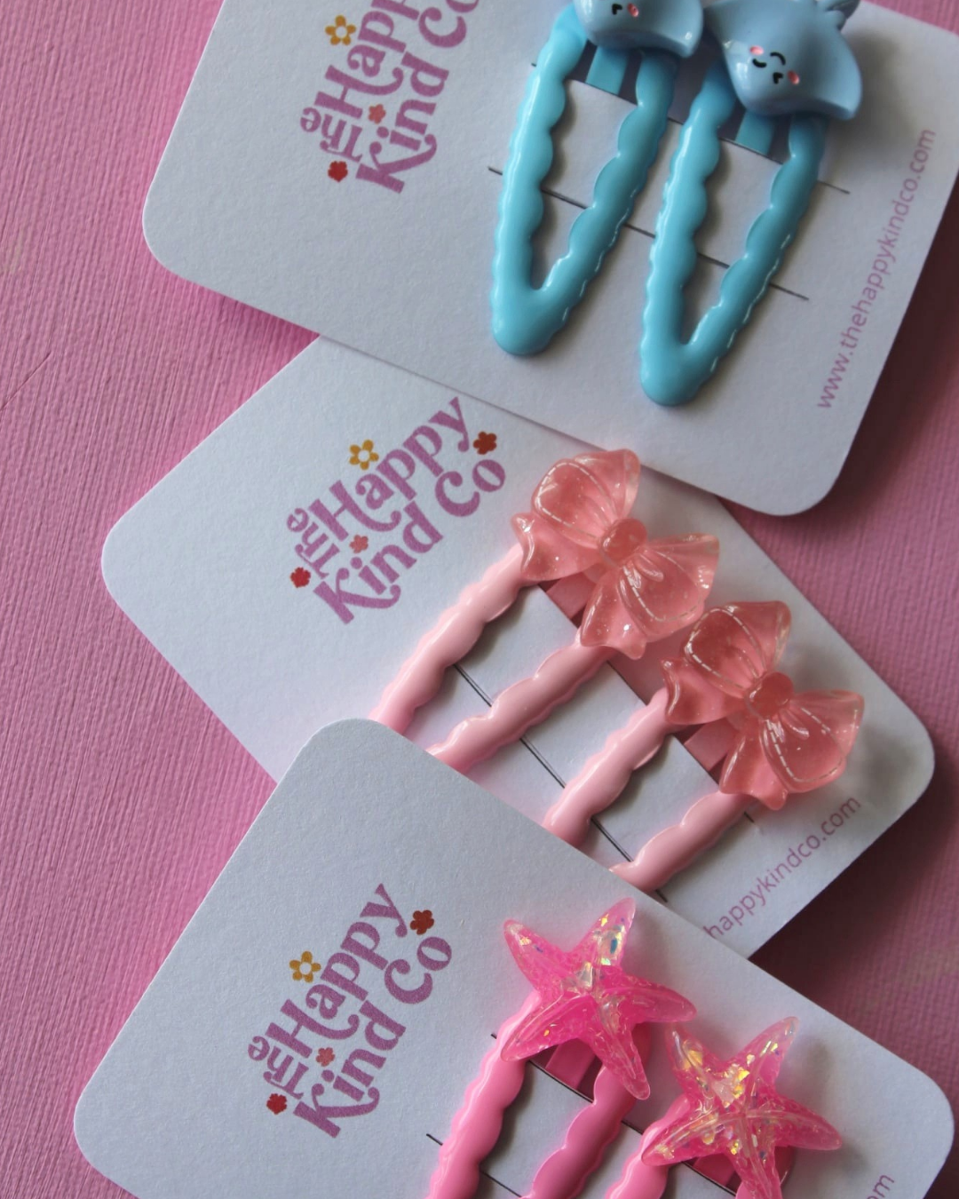 Candy Pink Starfish Clips