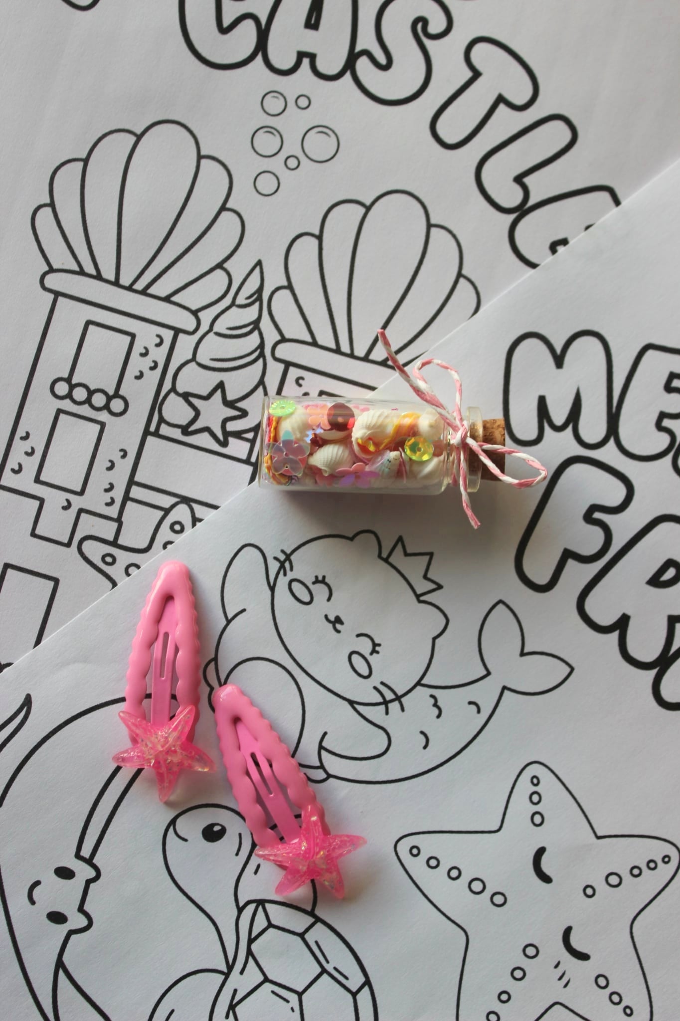 Mermaid Friends Colouring Page