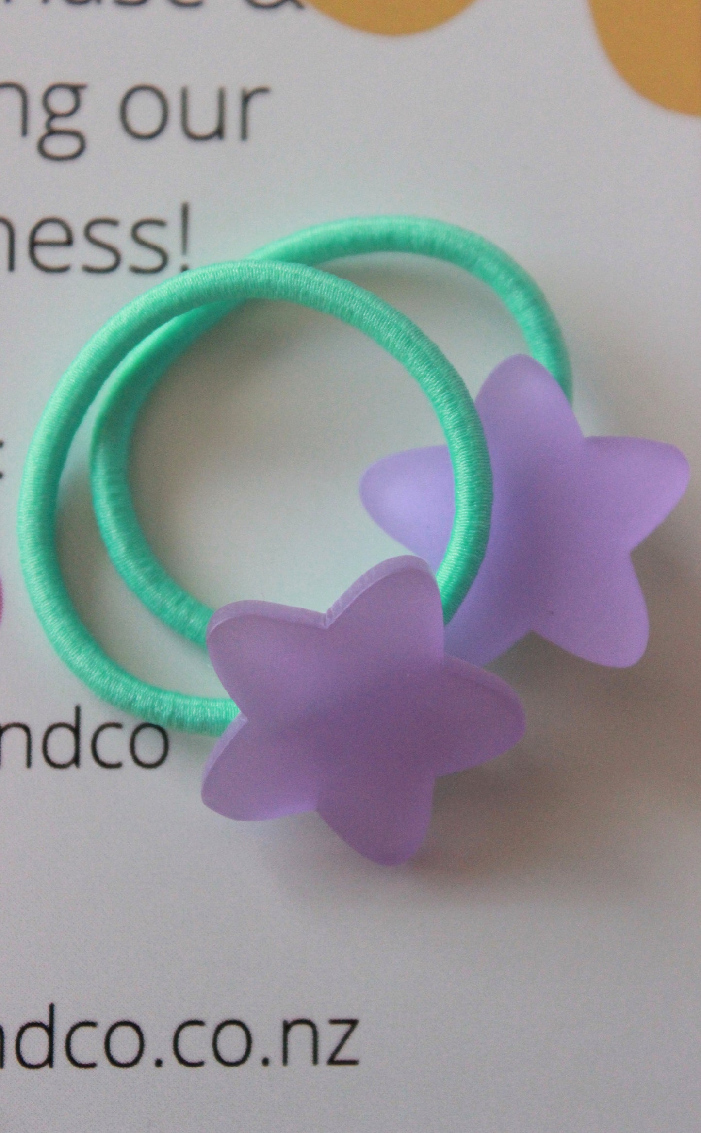 Starry Bobble Hairties Purple