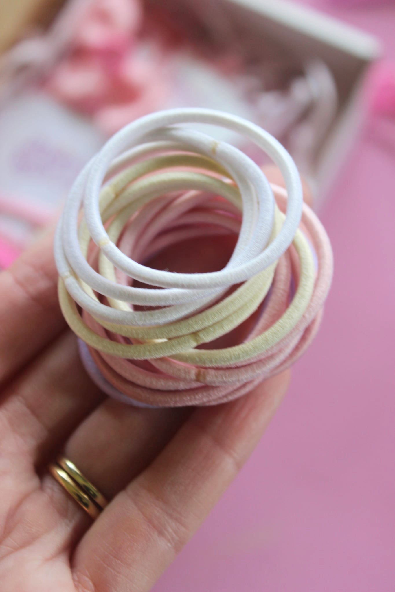 Thick Hair Ties 15 Pk - Snow