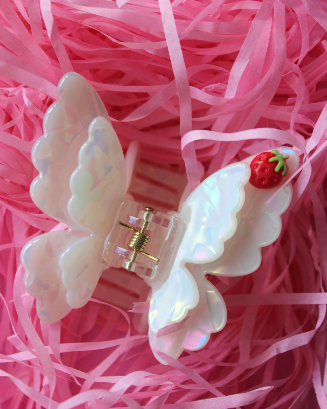 Pearly Summer Butterfly Claw Clip - Snow