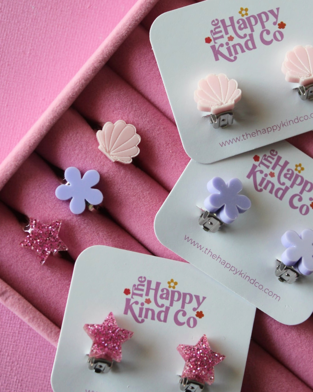 Pink Shell Clip-On Earrings