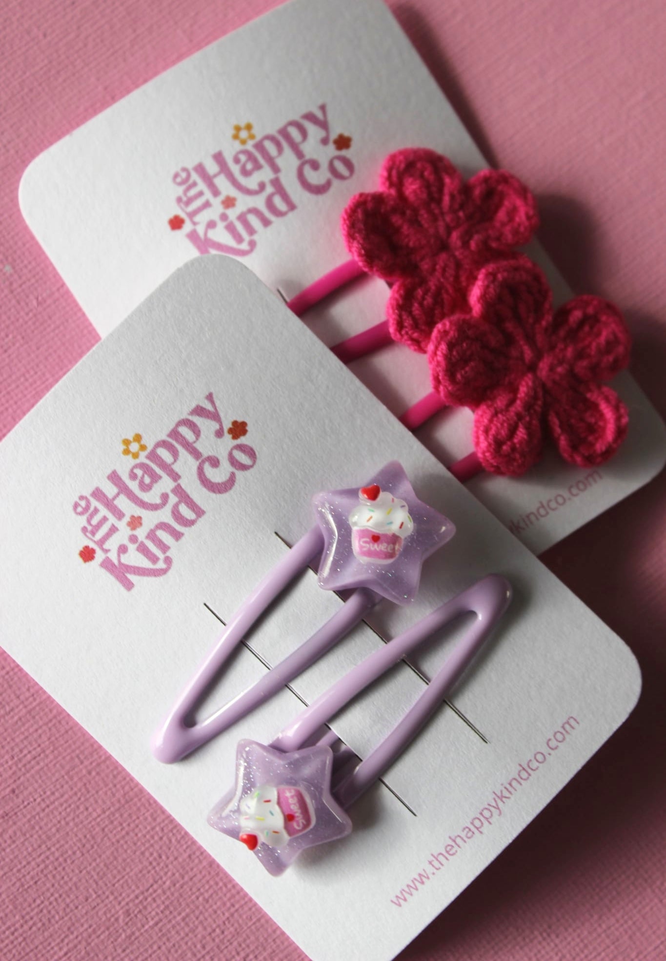 Vibrant Berry Crochet Clips