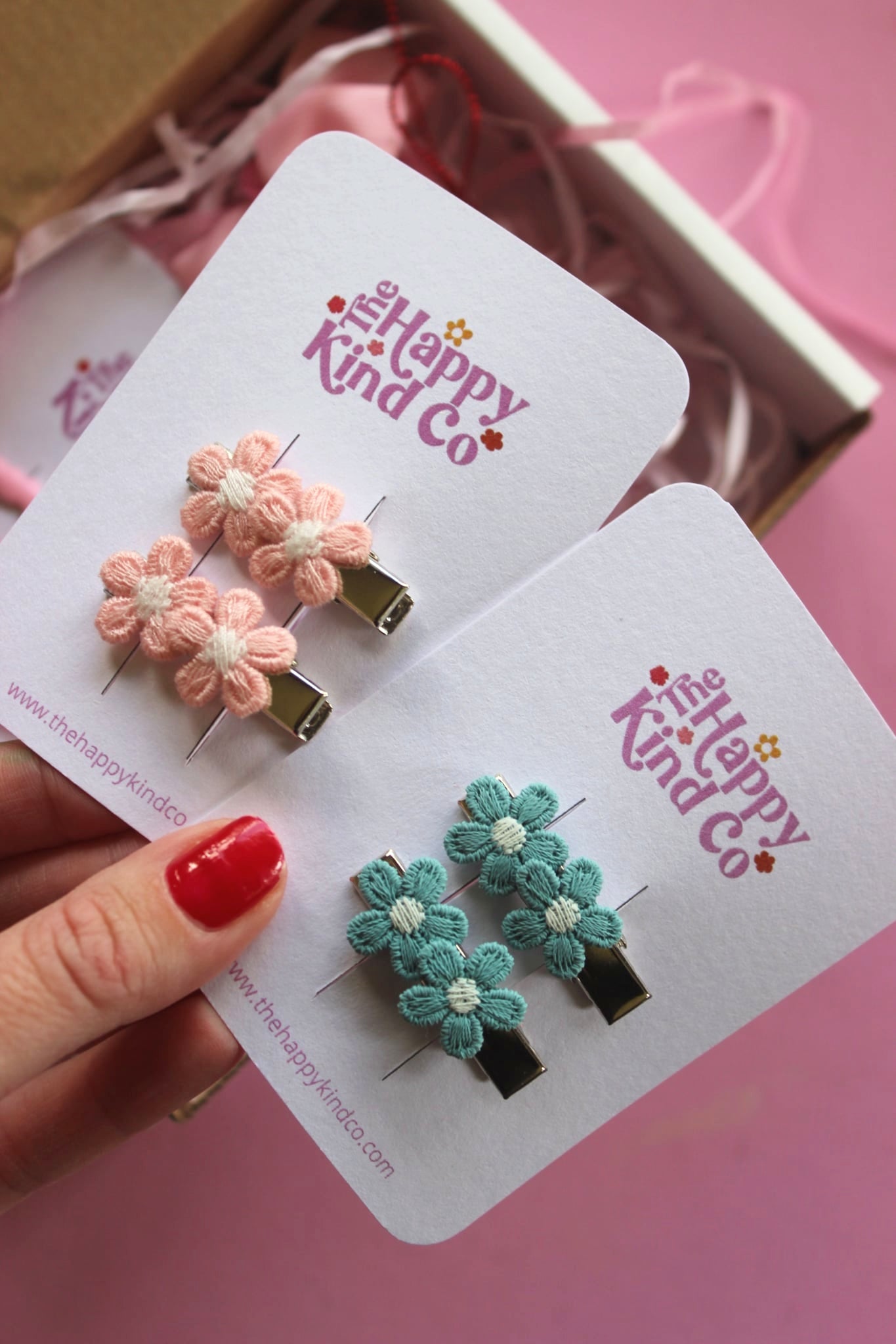 Autumn Teal Dainty Daisy Clips