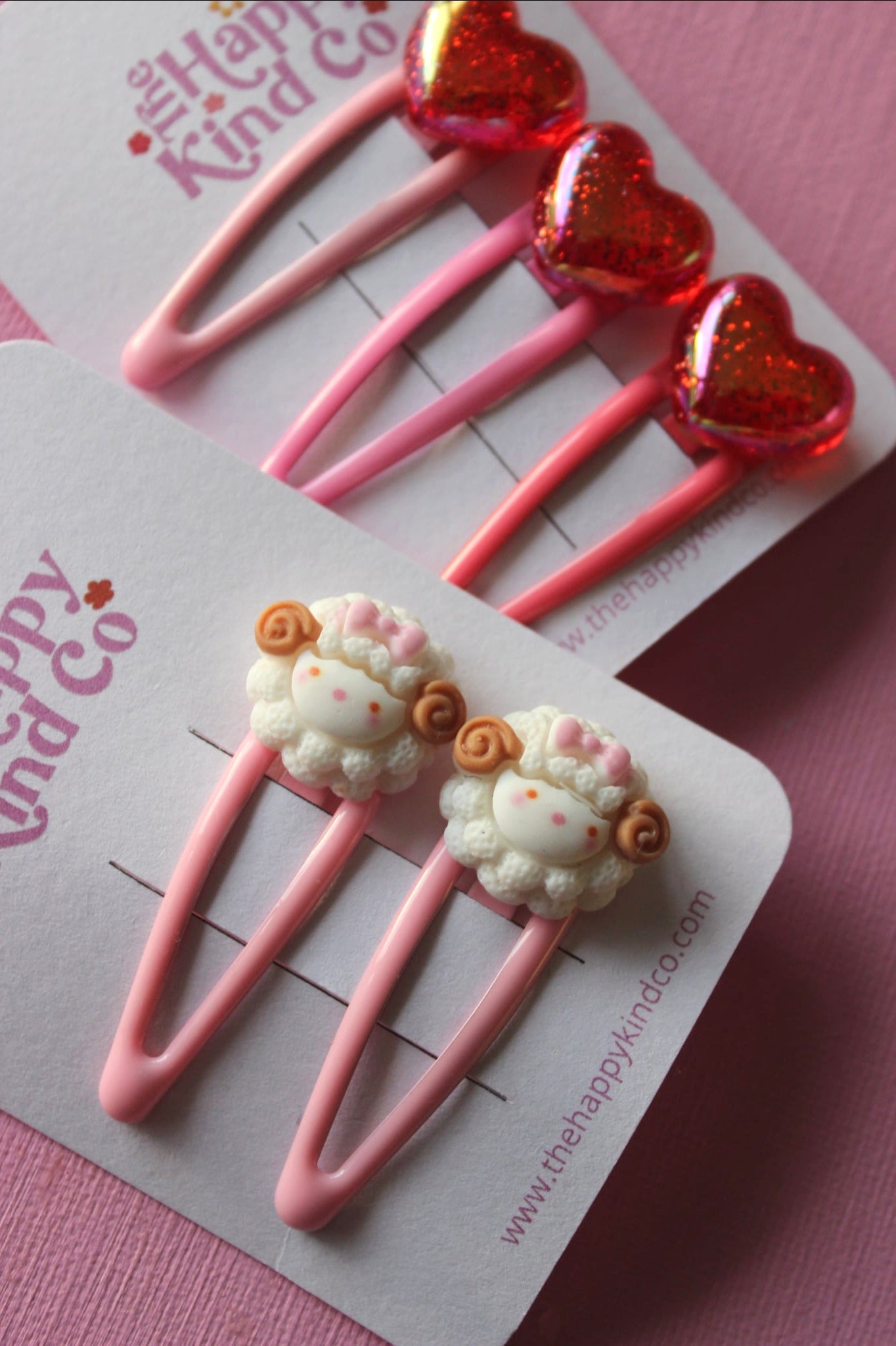 Glitter Jelly Heart Clips