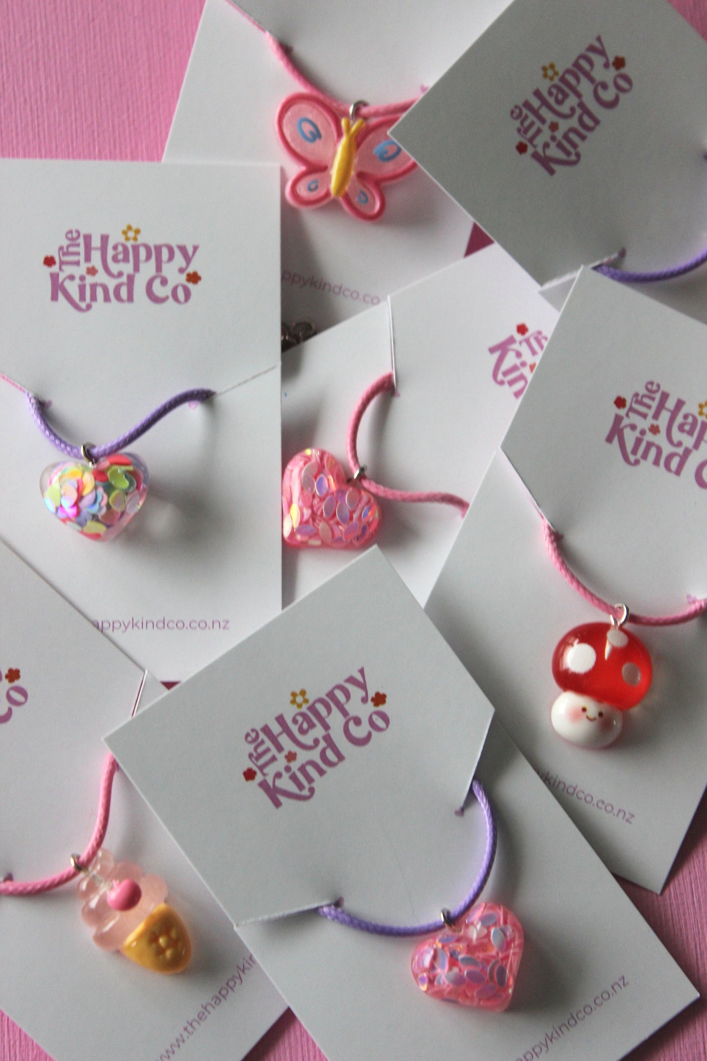 Confetti Heart Candy Cord Necklace
