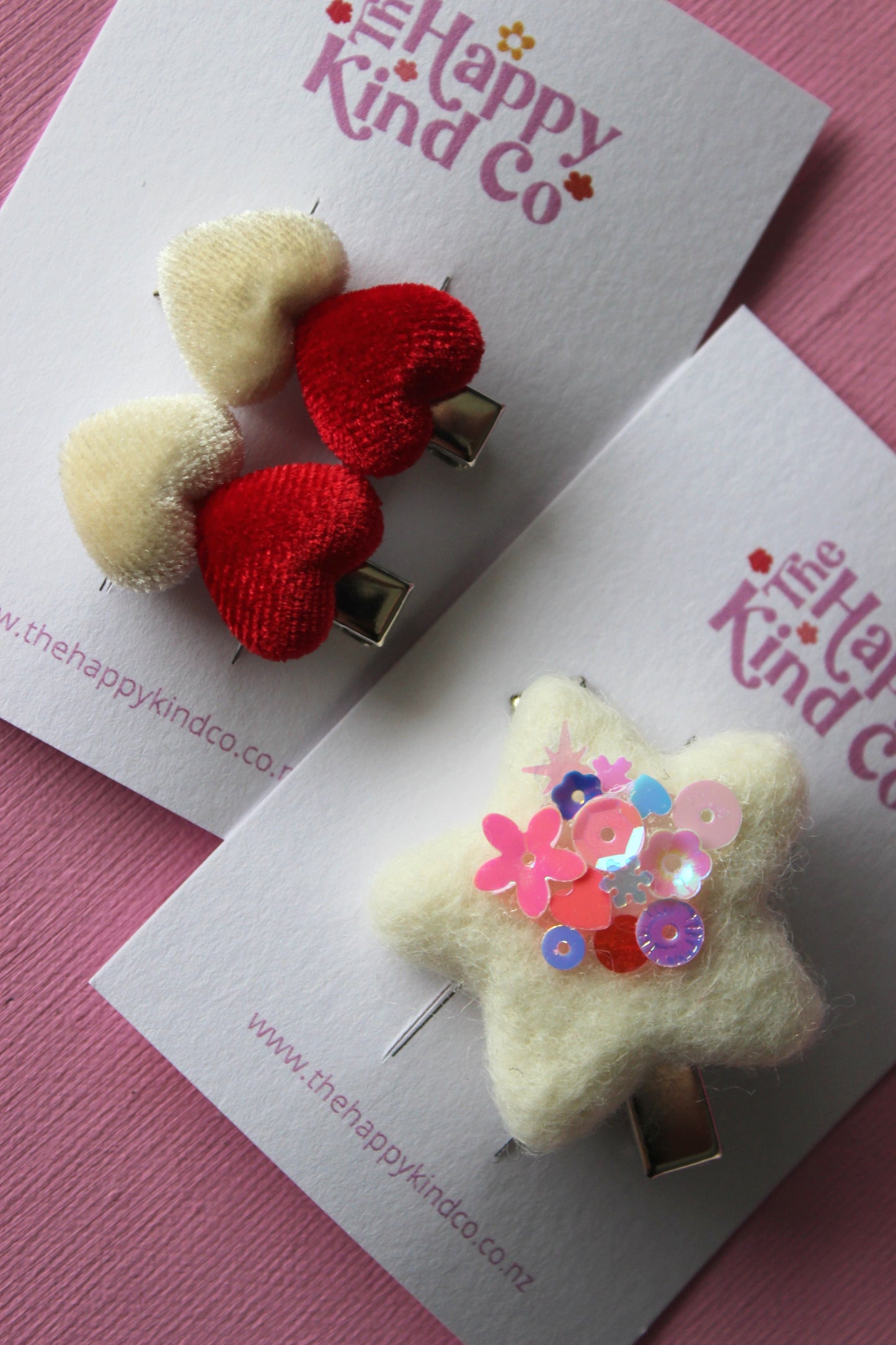 Sequin Felt Star Statement Clip - Snow