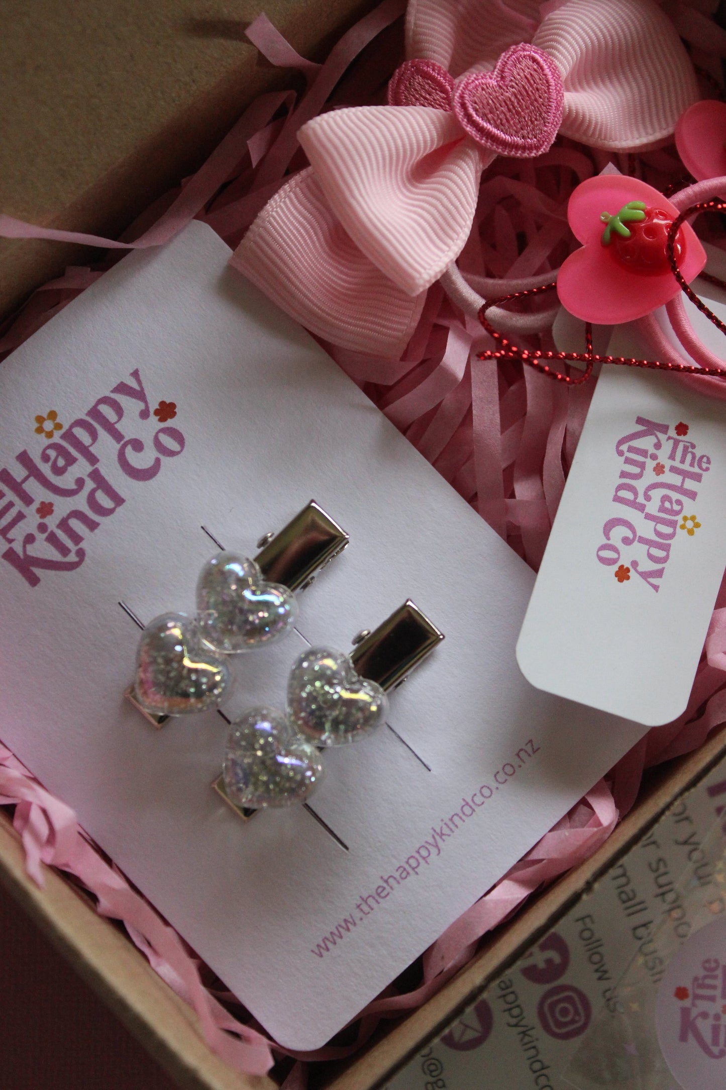 Silver Glitter Heart Stopper Clips