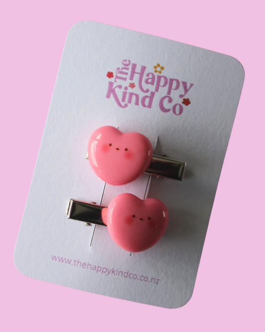 Happy Bubble Heart Clips