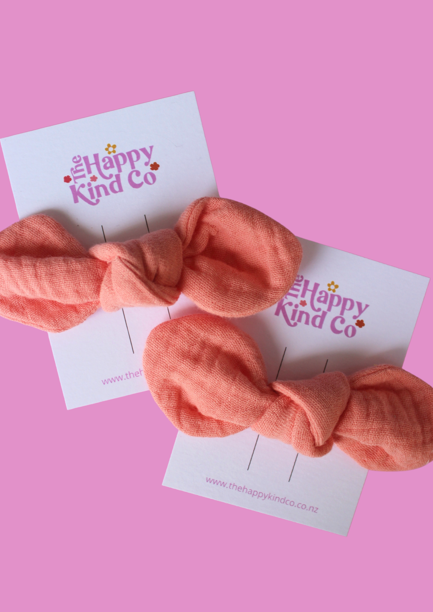 Oh-so Peachy Muslin Twist Bow