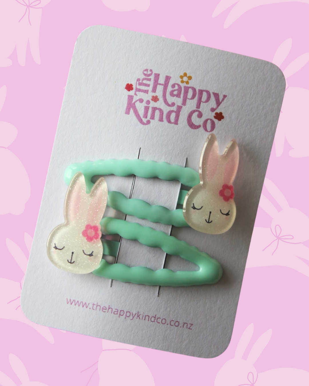 Wavy Bunny Clips - Aqua