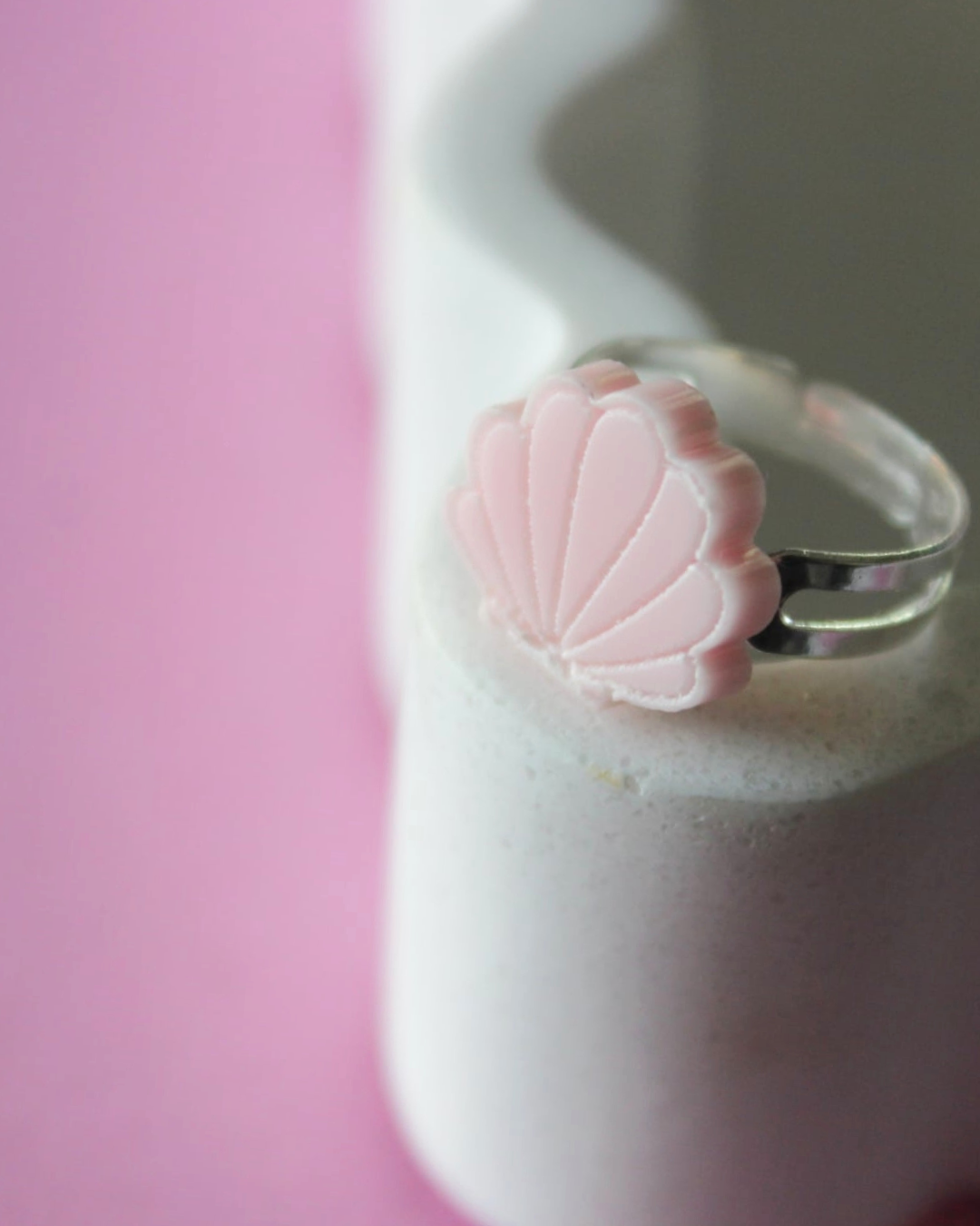 Pink Shell Statement Ring
