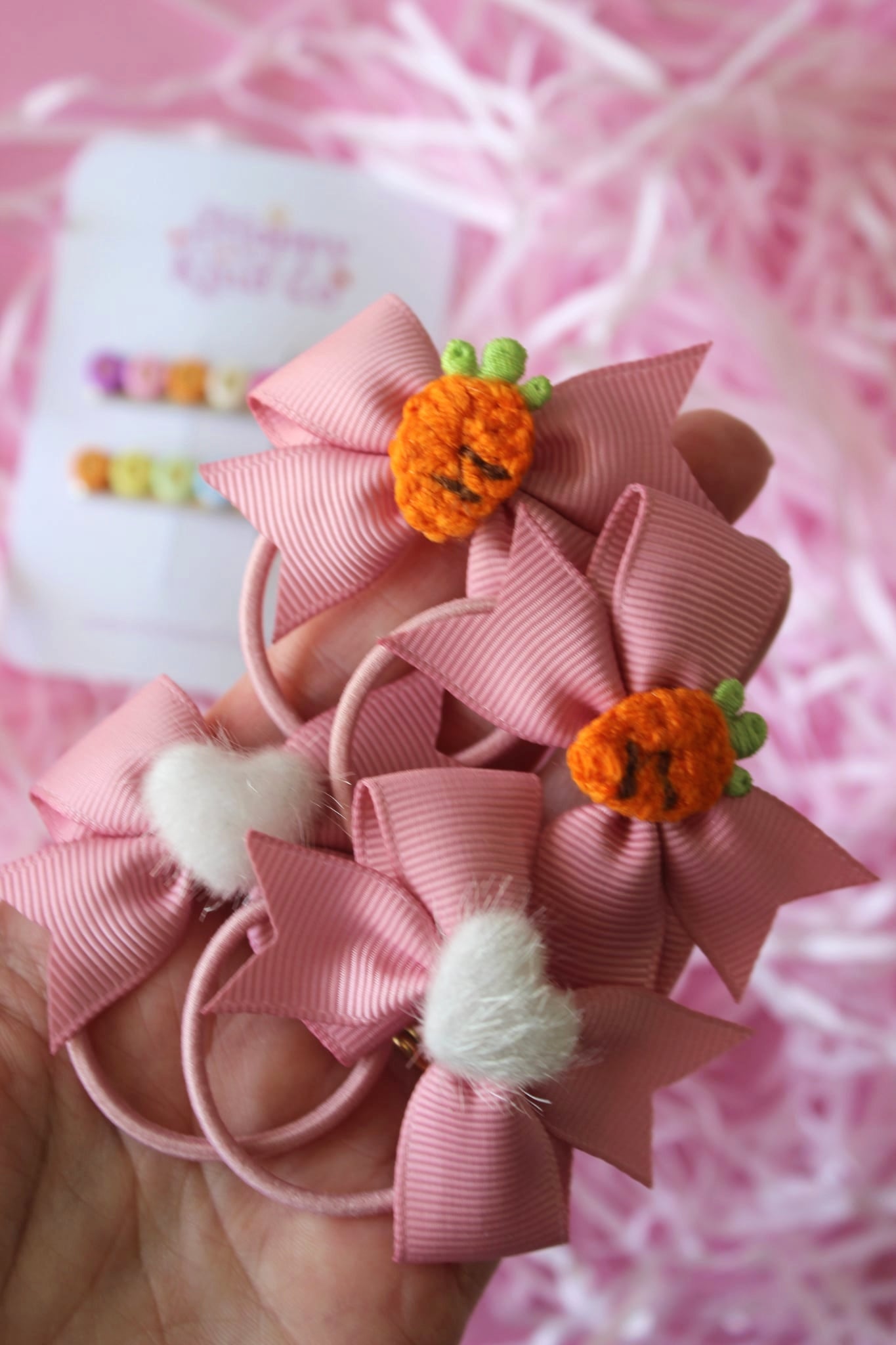 Carrot Cutie Bow Hair Ties