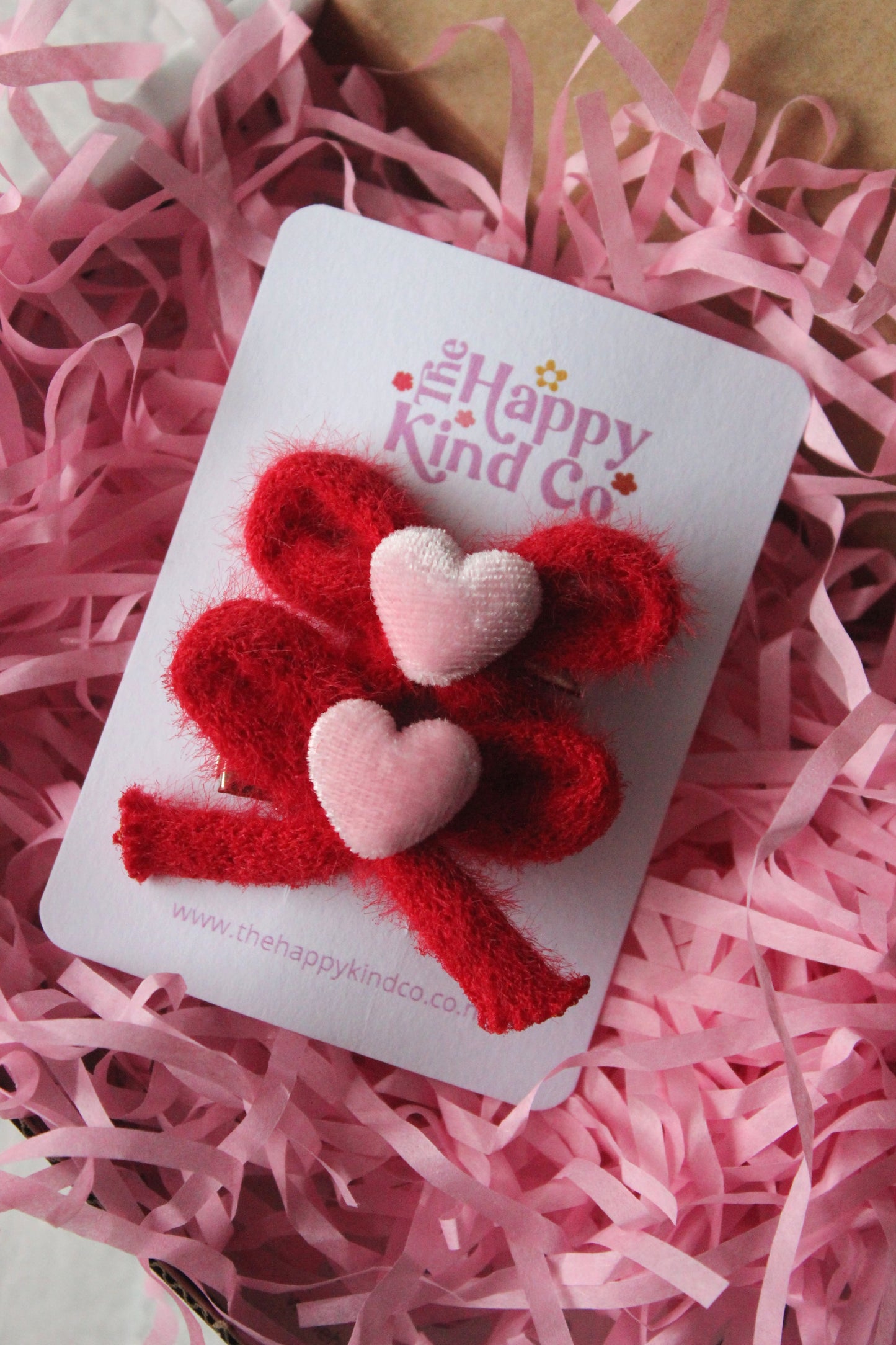 Fluffy Pigtail Bow Clips - Be My Galentine