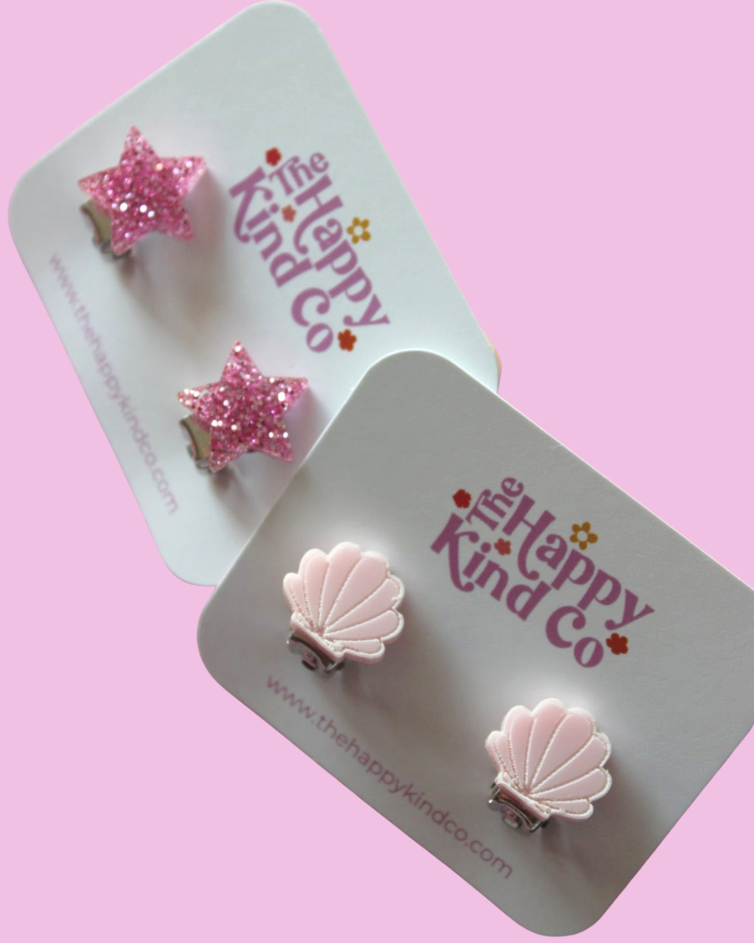 Pink Shell Clip-On Earrings