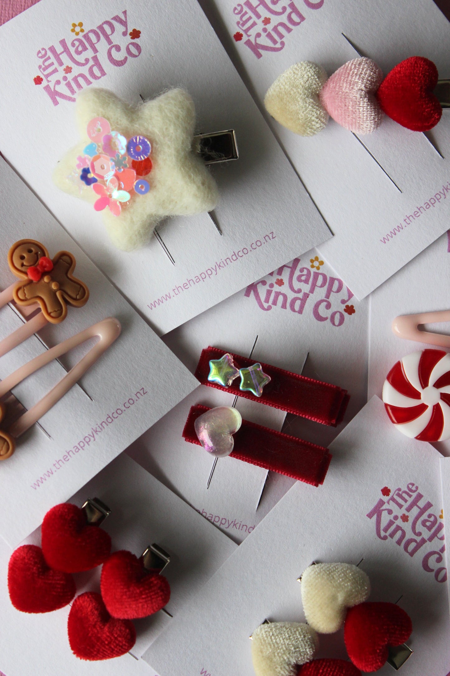 Crimson Velvet Clips