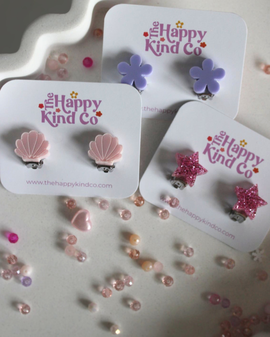 Lilac Daisy Clip-On Earrings