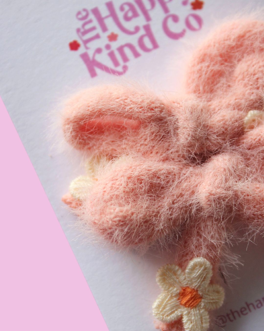 Fluffy Pigtail Bow Clips - Baby Pink