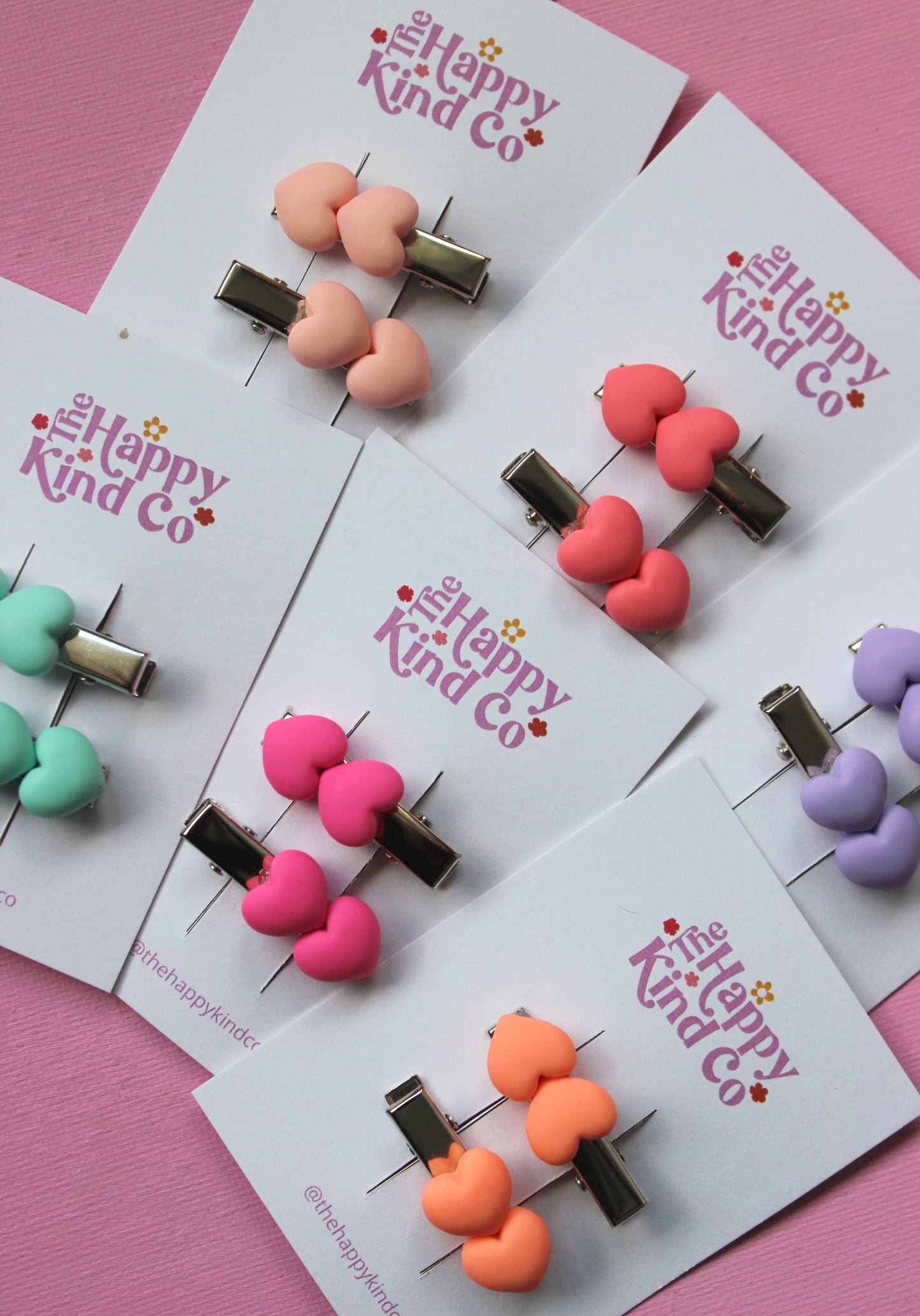 Heart Stopper Toddler Clips Coral