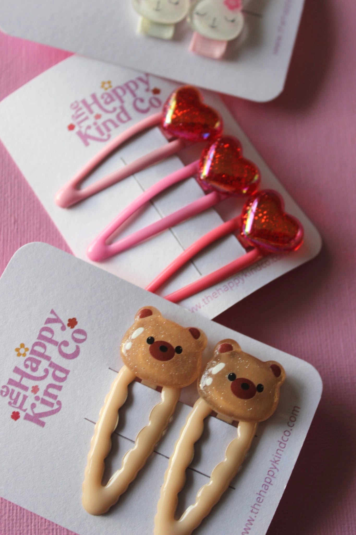 Glitter Jelly Heart Clips
