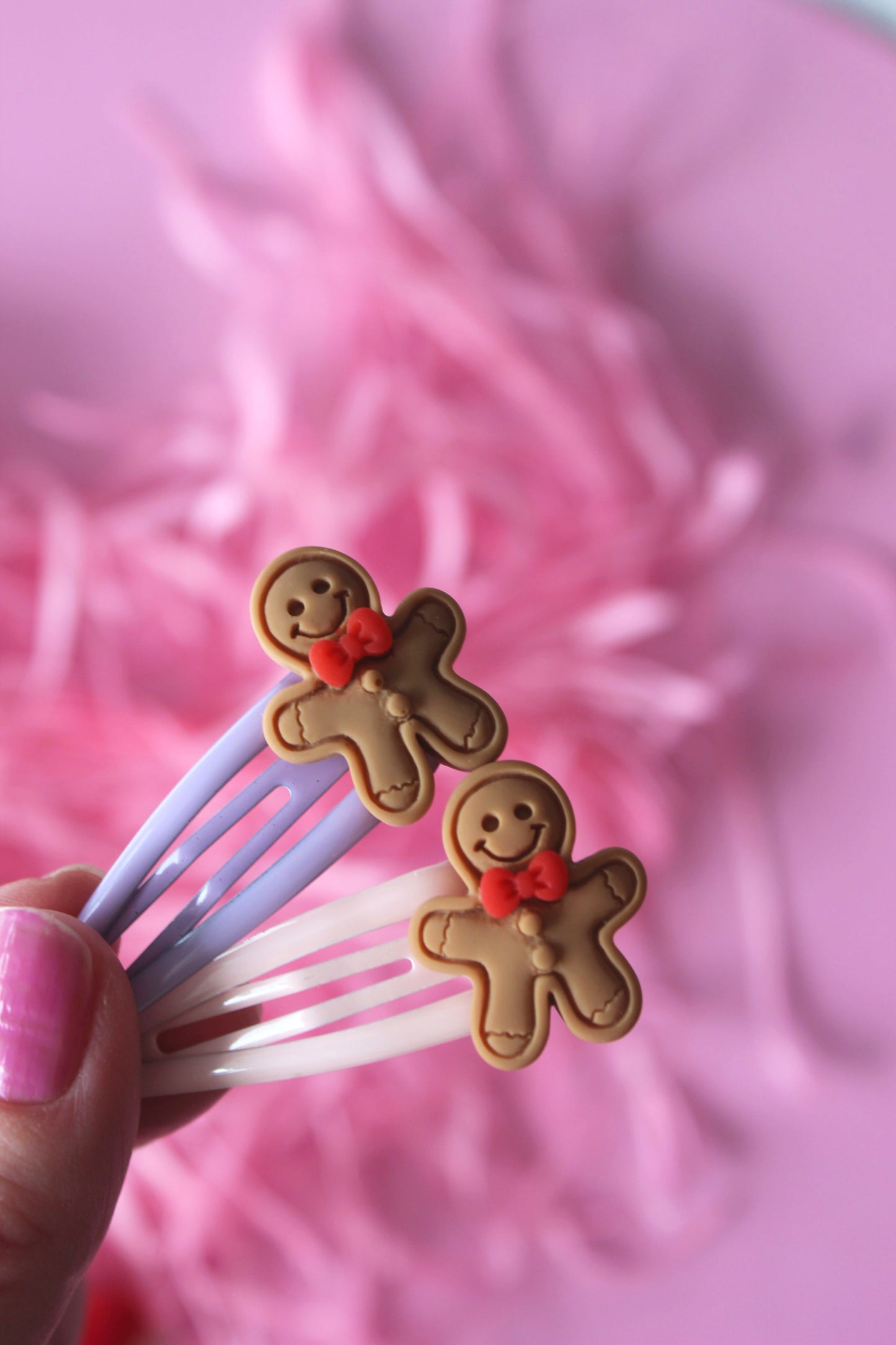 Gingerbread Dude Clips - Baby Pink