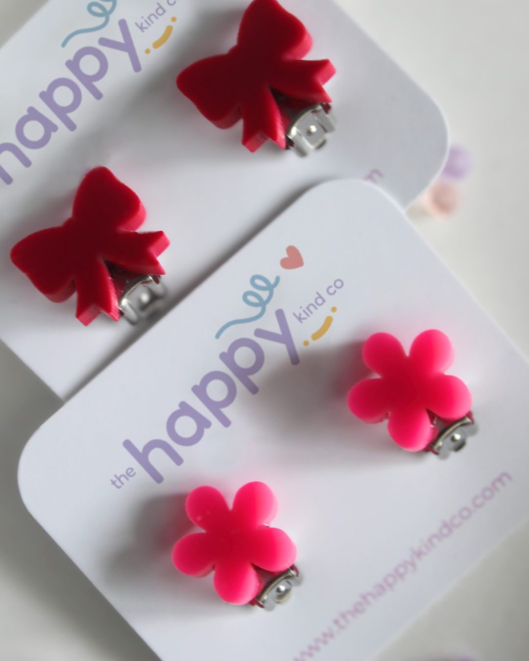 Pink Pop Daisy Clip-On Earrings