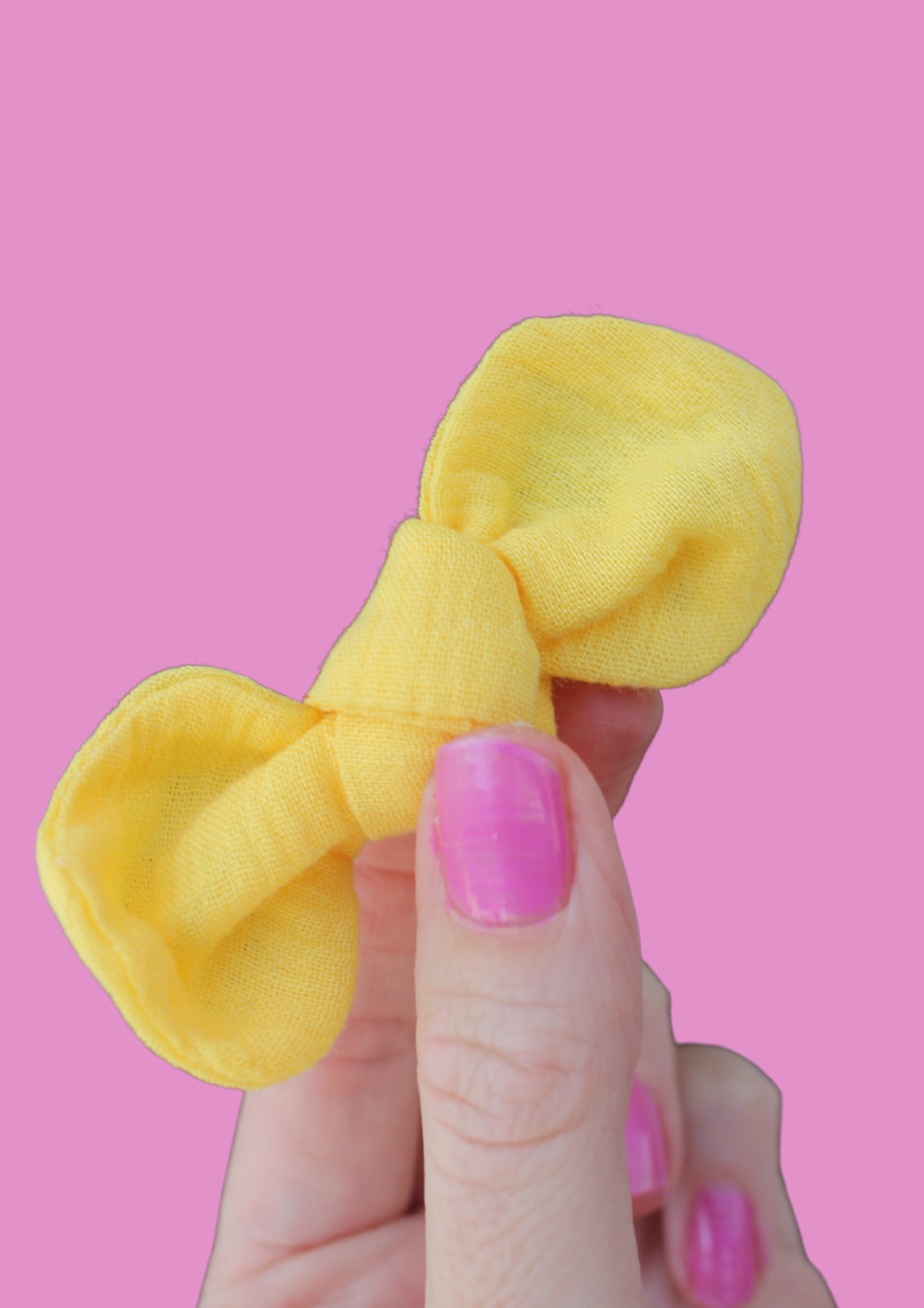 Sunshine Yellow Cheesecloth Petite Twist Bow
