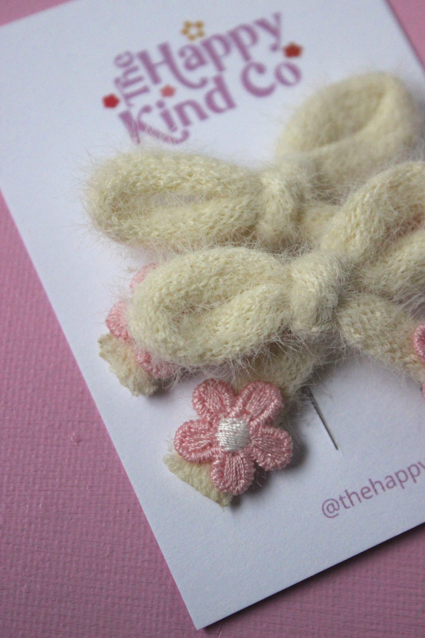 Fluffy Pigtail Bow Clips - Dreamy Creamy