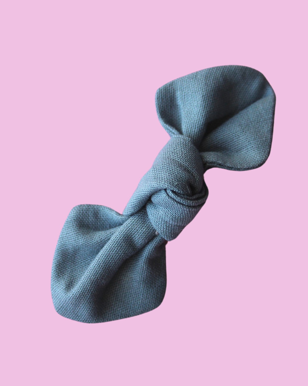 Dusky Blue Petite Twist Bow