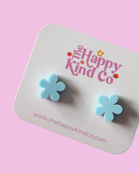Baby Blue Flower Power Earrings
