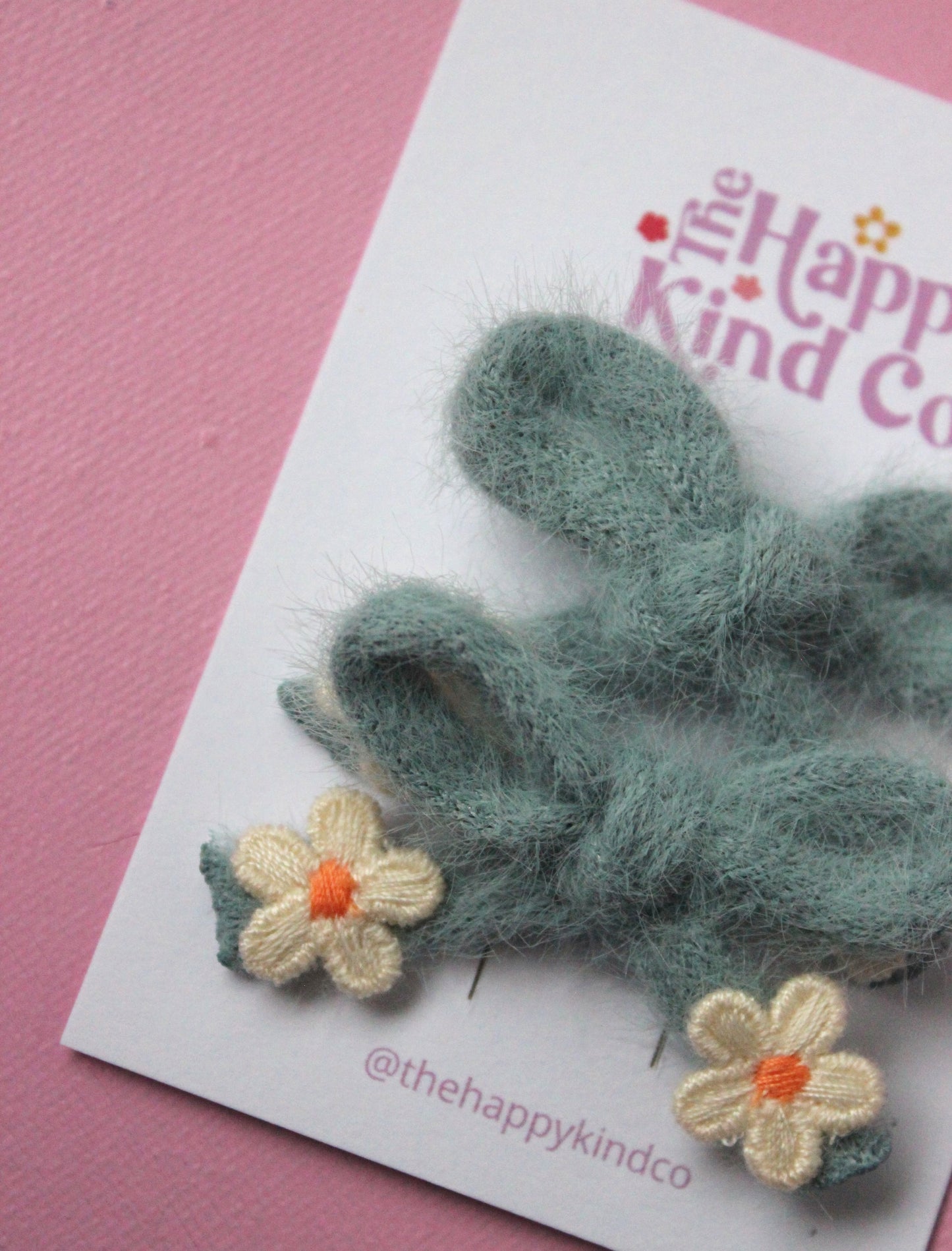 Fluffy Pigtail Bow Clips - Moody Blue